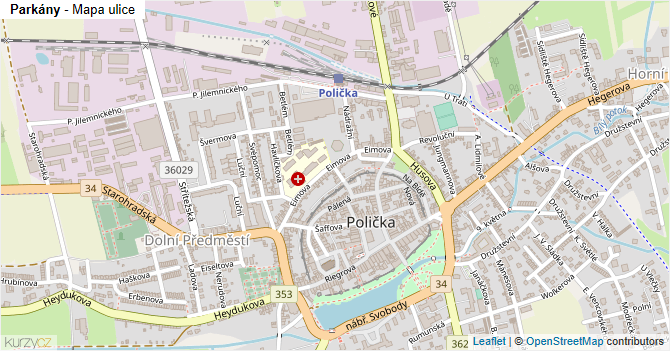 Parkány - mapa ulice