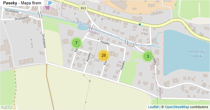 Paseky - mapa firem