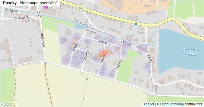 Paseky - mapa podnikání