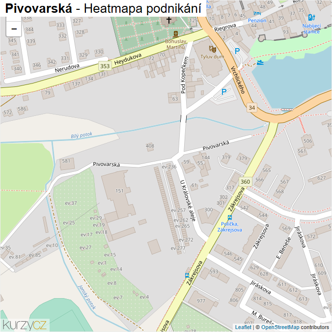 Mapa Pivovarská - Firmy v ulici.