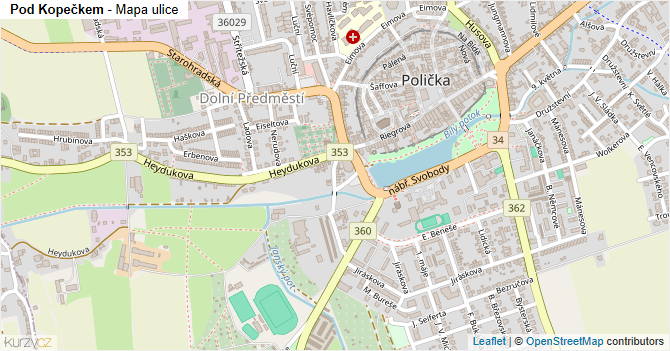 Pod Kopečkem - mapa ulice