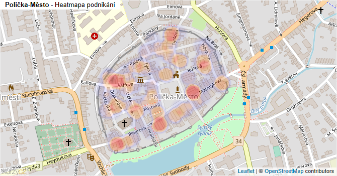 Polička-Město - mapa podnikání