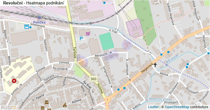 Revoluční - mapa podnikání