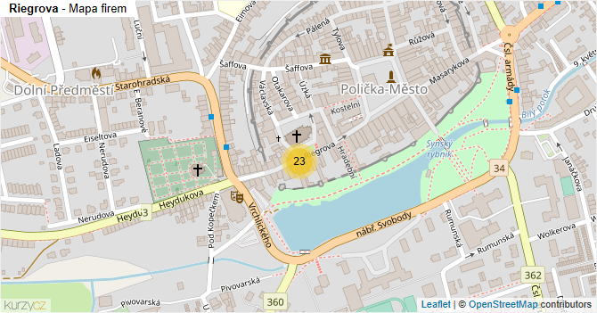 Riegrova - mapa firem