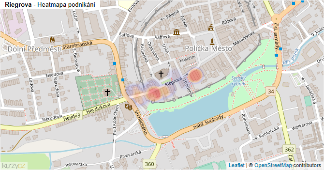Riegrova - mapa podnikání