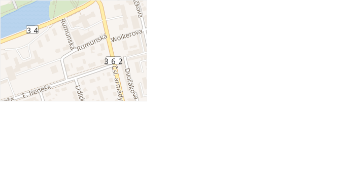 Rumunská v obci Polička - mapa ulice