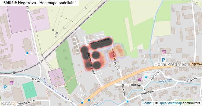Sídliště Hegerova - mapa podnikání