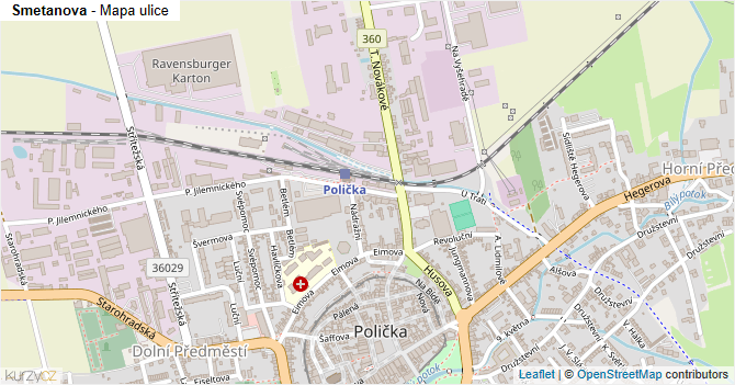 Smetanova - mapa ulice