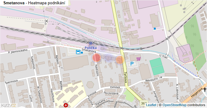 Smetanova - mapa podnikání