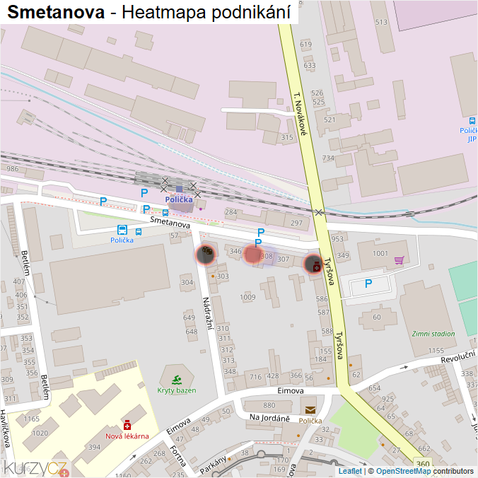 Mapa Smetanova - Firmy v ulici.