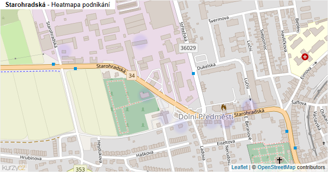 Starohradská - mapa podnikání