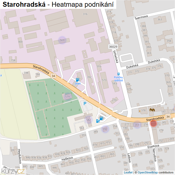 Mapa Starohradská - Firmy v ulici.