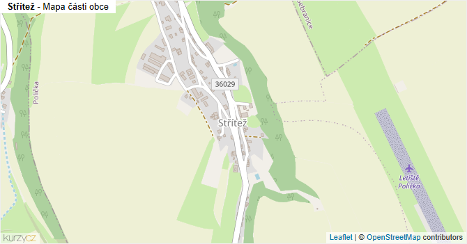 Střítež - mapa části obce