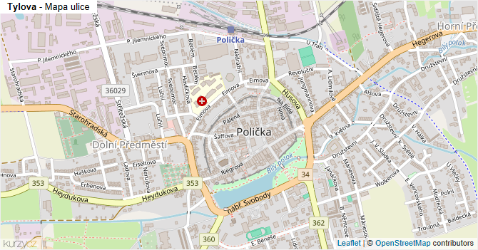 Tylova - mapa ulice
