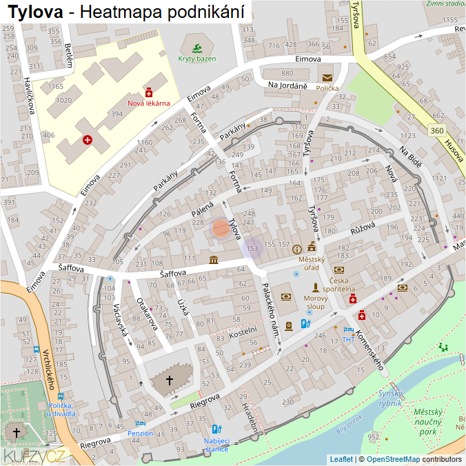 Mapa Tylova - Firmy v ulici.