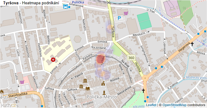 Tyršova - mapa podnikání