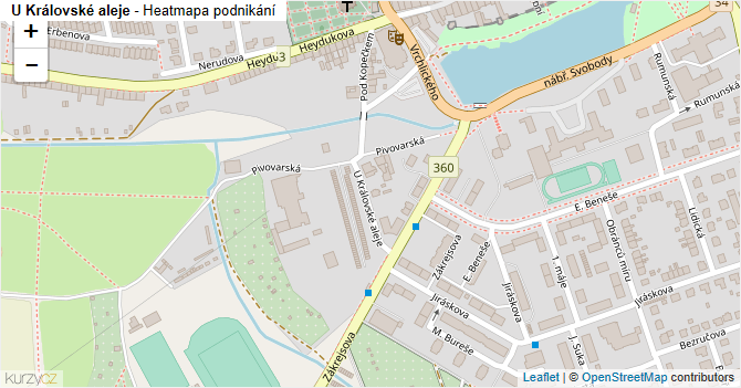 U Královské aleje - mapa podnikání