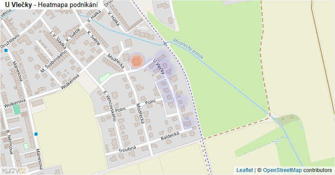 U Vlečky - mapa podnikání