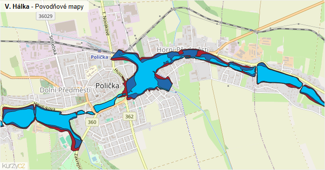 V. Hálka - záplavové mapy stoleté vody