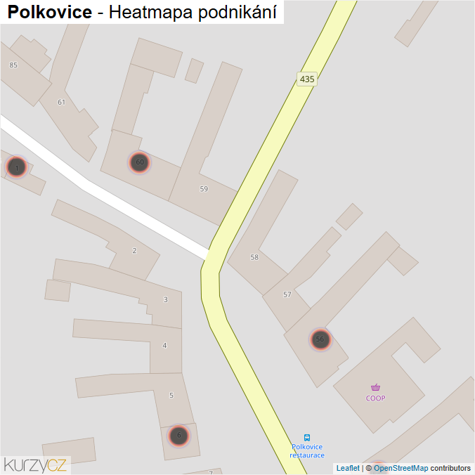 Mapa Polkovice - Firmy v obci.