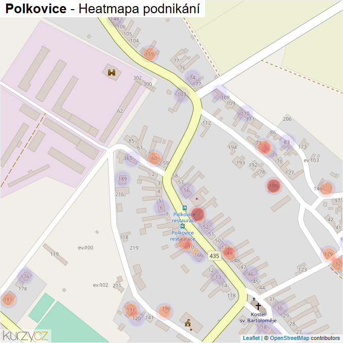 Mapa Polkovice - Firmy v části obce.