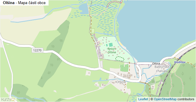 Olšina - mapa části obce