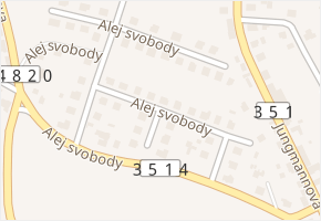 Alej svobody v obci Polná - mapa ulice