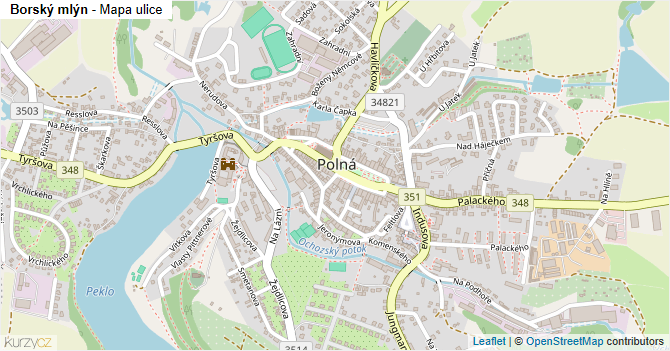 Borský mlýn - mapa ulice