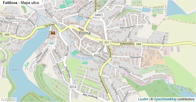 Feltlova - mapa ulice