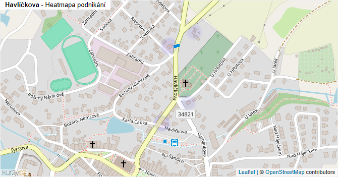 Havlíčkova - mapa podnikání