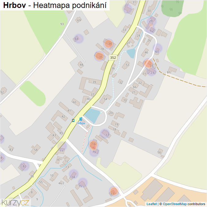 Mapa Hrbov - Firmy v části obce.