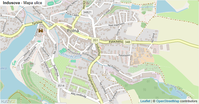 Indusova - mapa ulice