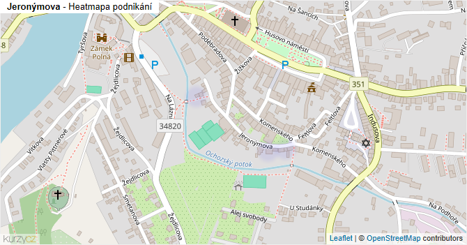 Jeronýmova - mapa podnikání