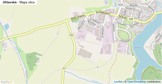 Jihlavská - mapa ulice