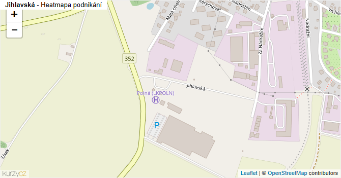 Jihlavská - mapa podnikání