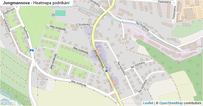 Jungmannova - mapa podnikání