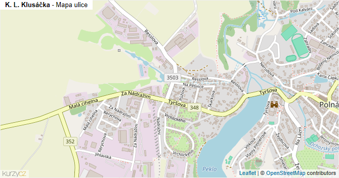 K. L. Klusáčka - mapa ulice
