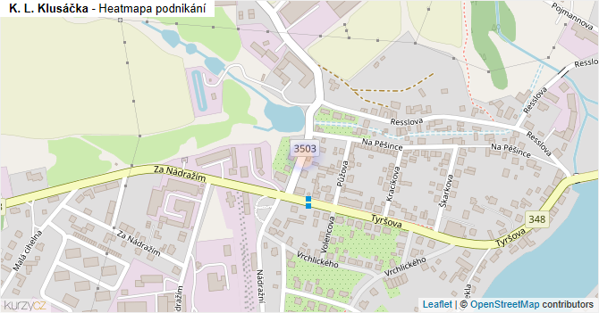 K. L. Klusáčka - mapa podnikání