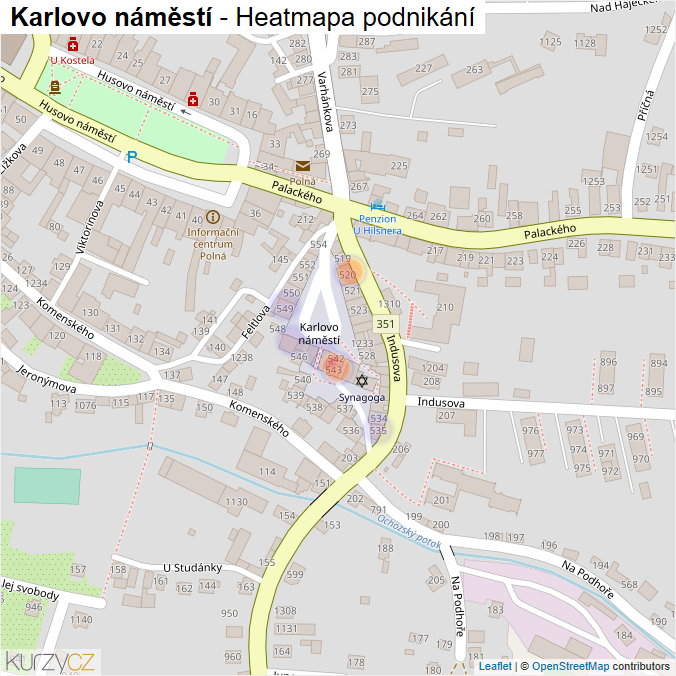 Mapa Karlovo náměstí - Firmy v ulici.
