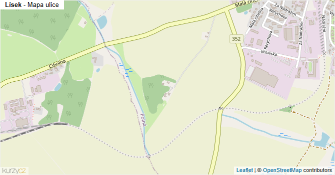 Lísek - mapa ulice