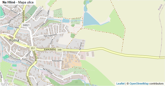 Na Hlíně - mapa ulice