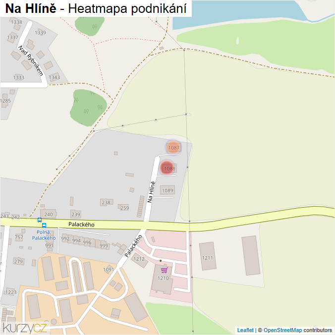 Mapa Na Hlíně - Firmy v ulici.