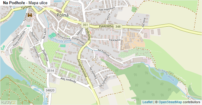 Na Podhoře - mapa ulice