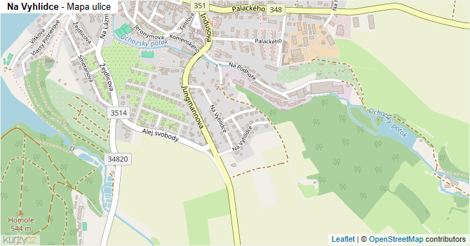 Na Vyhlídce - mapa ulice