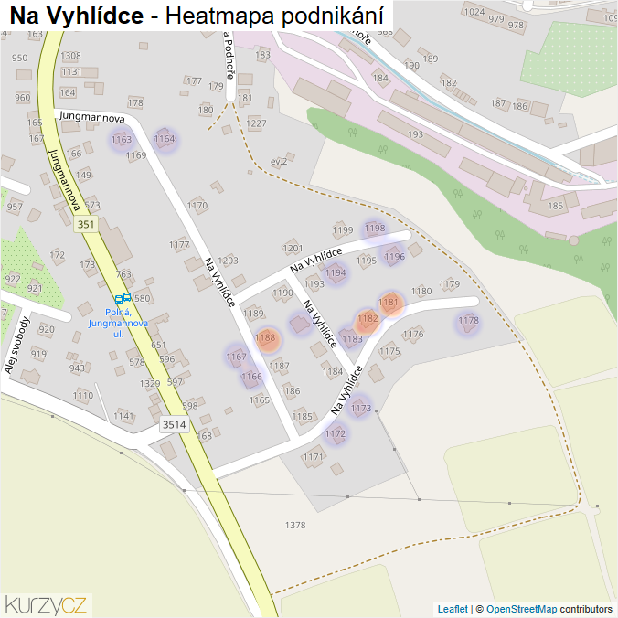 Mapa Na Vyhlídce - Firmy v ulici.