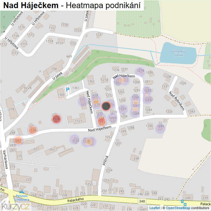 Mapa Nad Háječkem - Firmy v ulici.