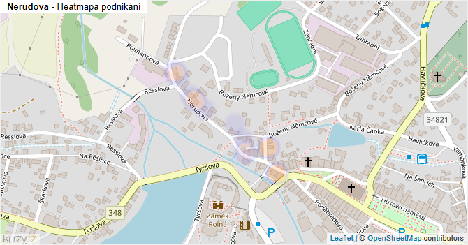 Nerudova - mapa podnikání