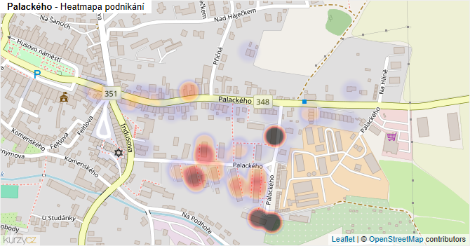 Palackého - mapa podnikání