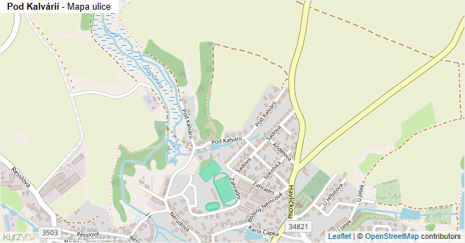 Pod Kalvárií - mapa ulice
