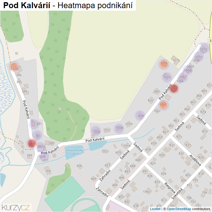 Mapa Pod Kalvárií - Firmy v ulici.